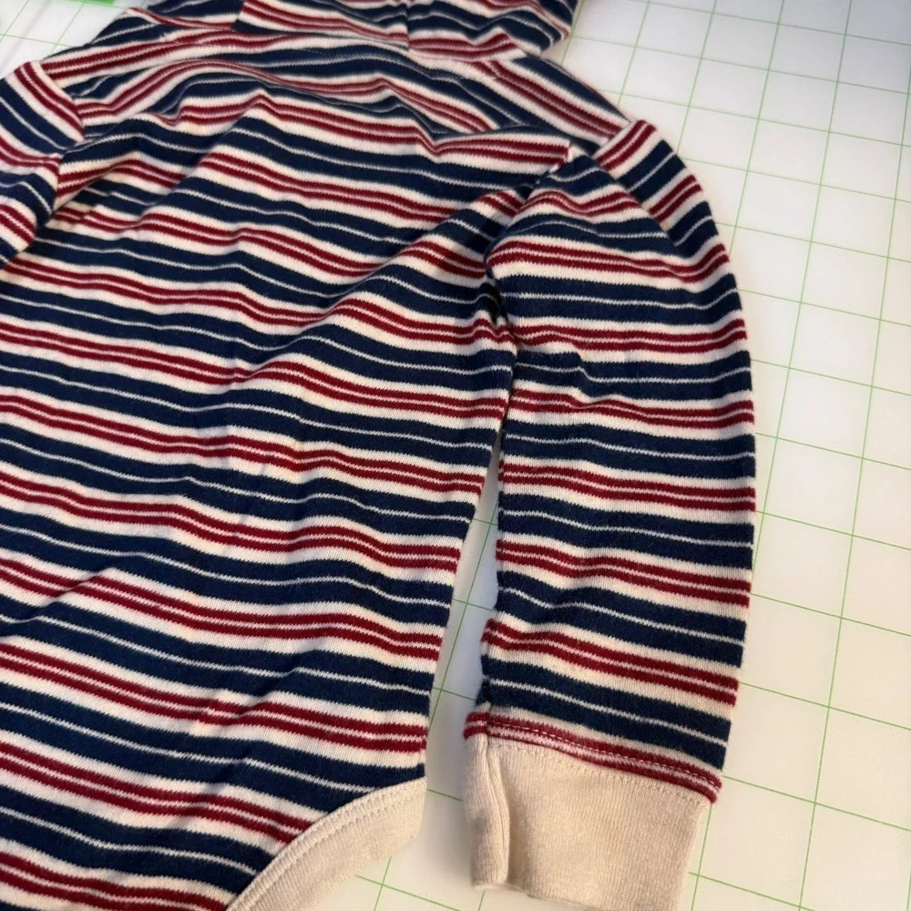 Carters Striped Button Up Long Sleeve Shirt Onesie 12 months Boy Cotton Top